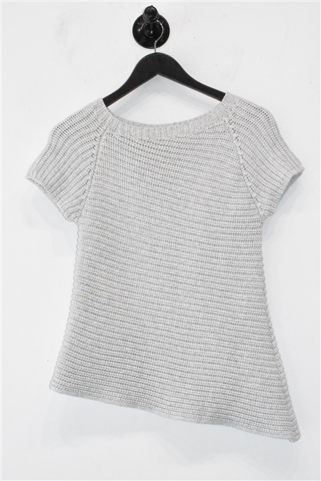 Silver Brunello Cucinelli Short-Sleeved Top, size M