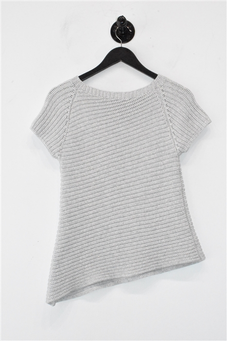 Silver Brunello Cucinelli Short-Sleeved Top, size M