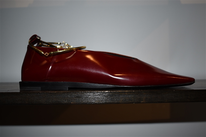 Burgundy Jil Sander Flats, size 10