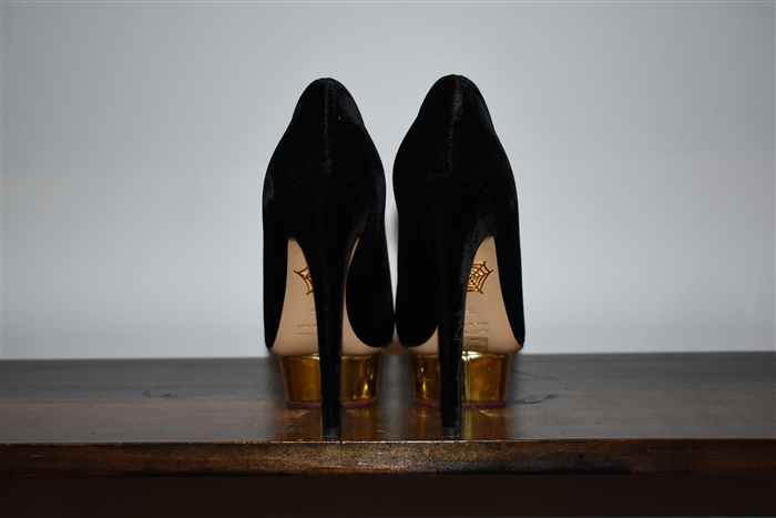 Black Velvet Charlotte Olympia Platform Pumps, size 6