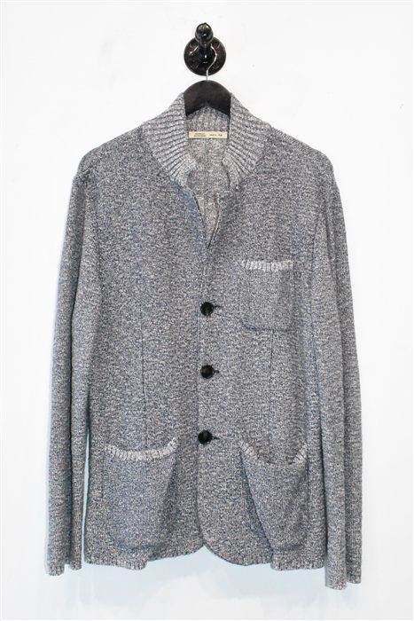 Navy Melange Maurizio Baldassari Cardigan, size L