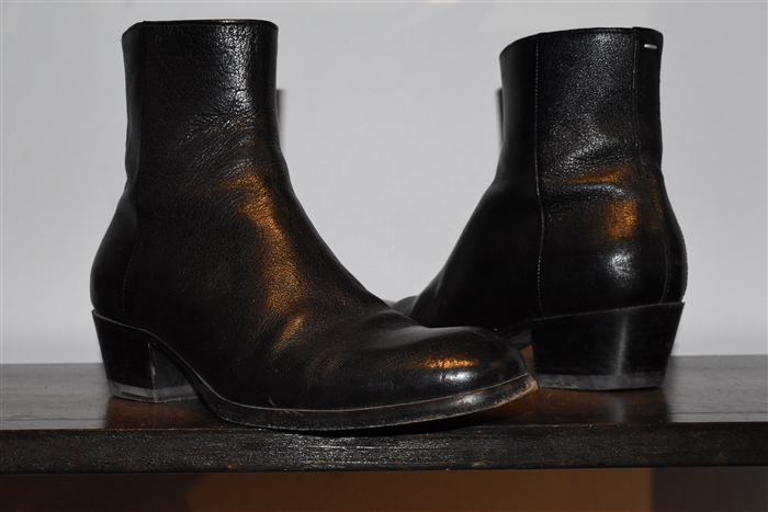 Black Leather Maison Margiela Ankle Boots, size 8