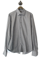 Gray Stripe Valentino Button Shirt, size L