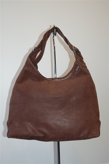 Dark Leather Miu Miu Hobo, size L