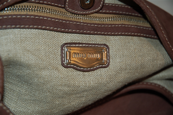 Dark Leather Miu Miu Hobo, size L