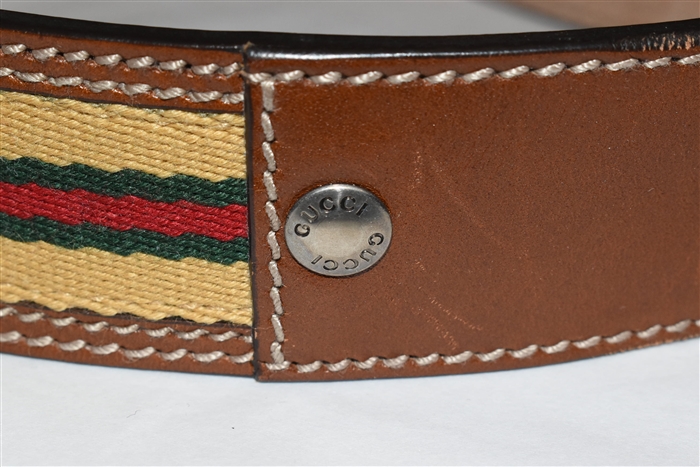 Brown Stripe Gucci Belt, size XL