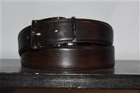 Dark Leather Santoni Belt, size XL