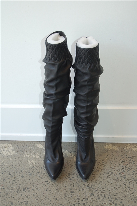 Black Leather Casadei Boots, size 9