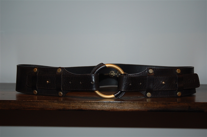 Black Leather Seventy Belt, size M