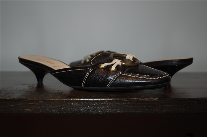 Black Leather Miu Miu Kitten Heels, size 6.5