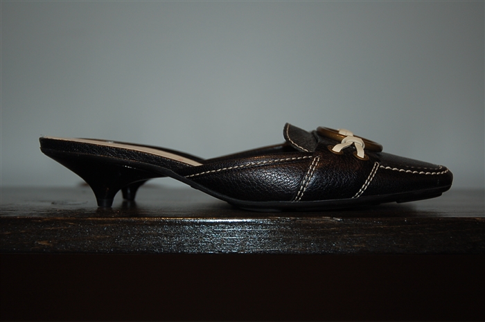 Black Leather Miu Miu Kitten Heels, size 6.5