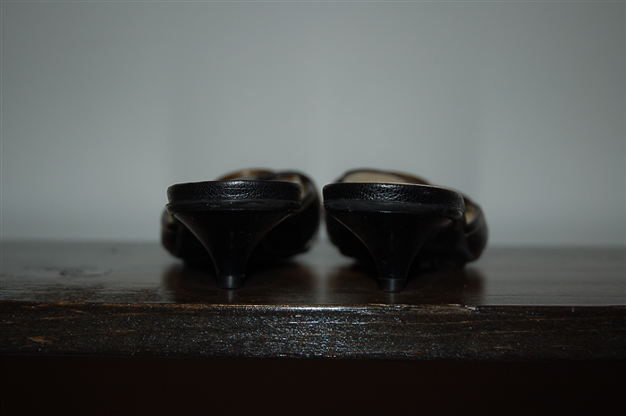 Black Leather Miu Miu Kitten Heels, size 6.5