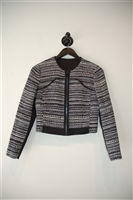 Black & White Diane von Furstenberg Zippered Jacket, size 2