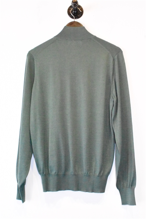 Sage Brunello Cucinelli Zippered Sweater, size M