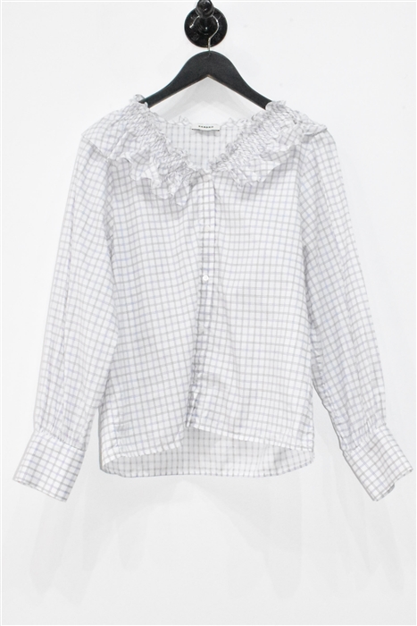 White Check Sandro Blouse, size S