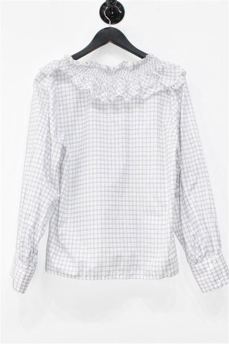 White Check Sandro Blouse, size S