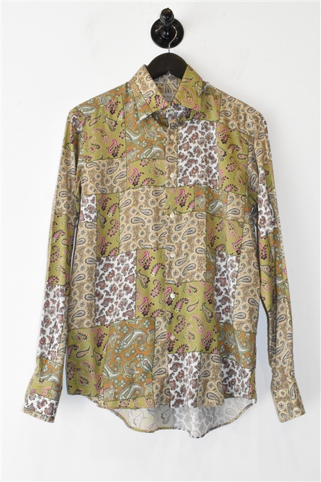 Paisley Etro Button Shirt, size S