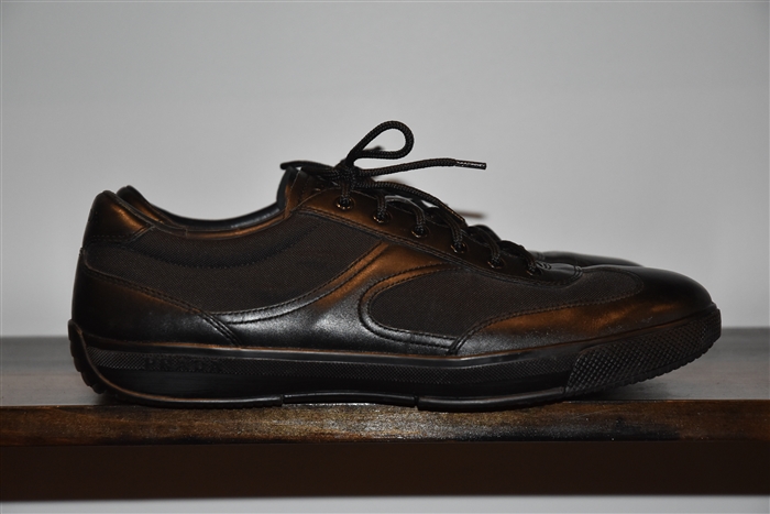 Black Leather Prada Sneaker, size 10.5