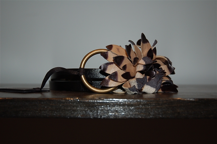 Black Leather Seventy Belt, size S