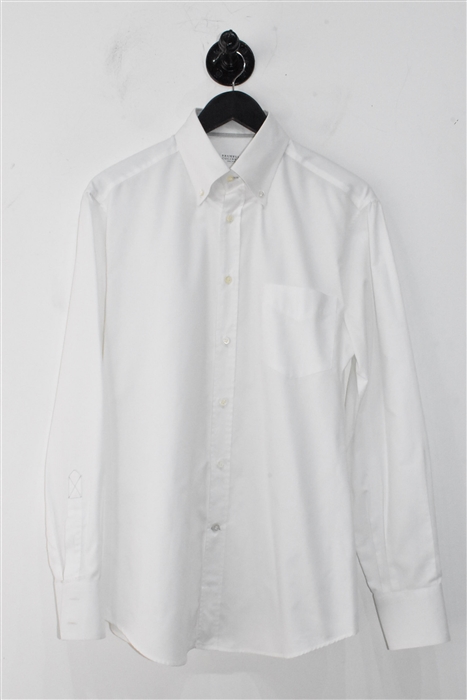Bright White Brunello Cucinelli Button Shirt, size M