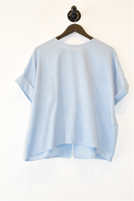 Sky Blue Maje Short-Sleeved Shirt, size S