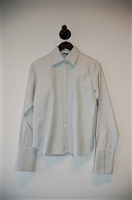 Powder Blue Pink Tartan Button Shirt, size S