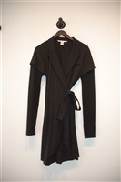 Basic Black Diane von Furstenberg Wrap Coat, size 10