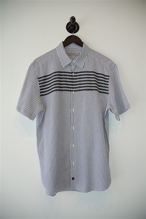Blue Stripe Givenchy Short-Sleeved Shirt, size L
