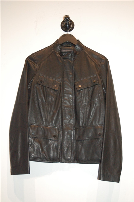 Black Leather Vince Leather Jacket, size S