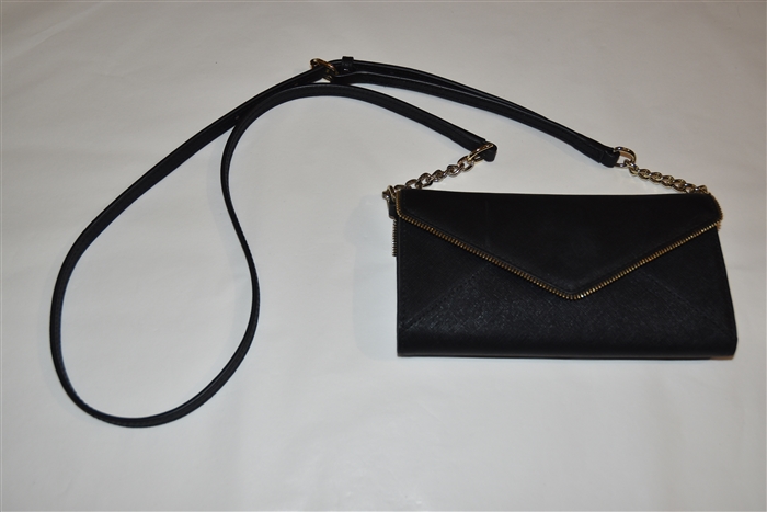 Black Leather Rebecca Minkoff Wallet on Chain, size S