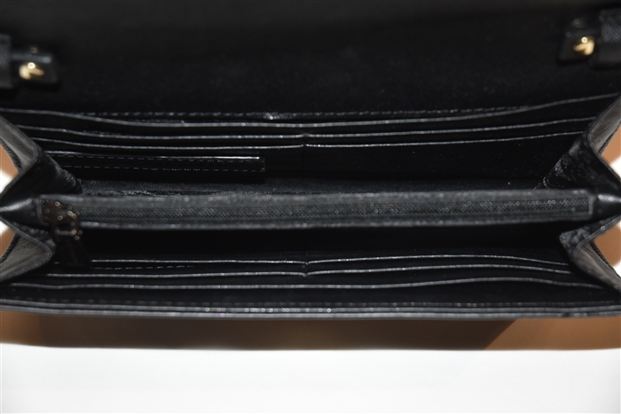Black Leather Rebecca Minkoff Wallet on Chain, size S