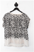 Beige & Black Marc Cain Cap-Sleeve, size M