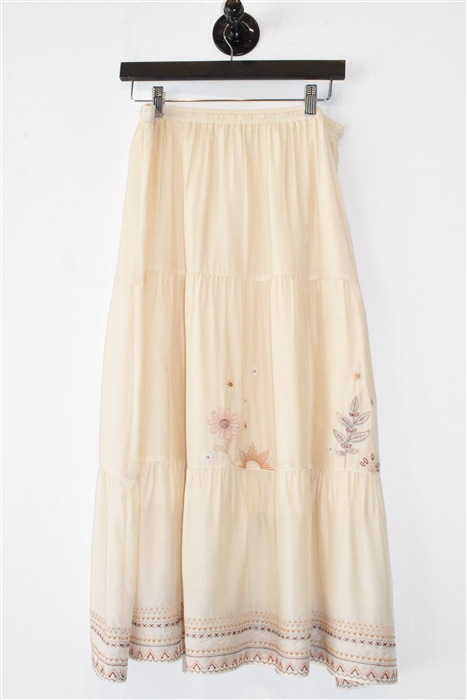 Soft Beige Johnny Was A-Line Skirt, size S