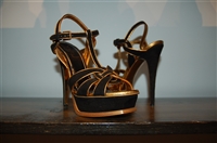 Black & Gold Saint Laurent Sandal, size 7