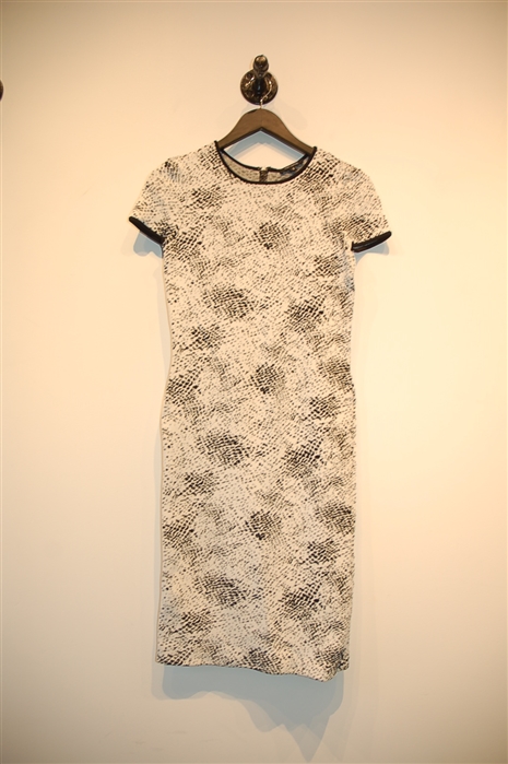 Black & White Pink Tartan Body Con Dress, size S