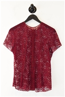 Raspberry Nina Ricci Short-Sleeved Top, size S