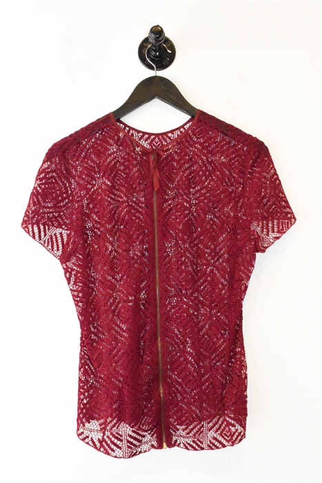 Raspberry Nina Ricci Short-Sleeved Top, size S