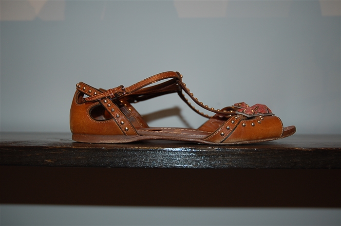 Aged Leather Miu Miu Sandal, size 6.5