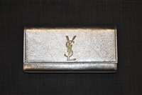 Metallic Silver Saint Laurent Clutch, size M