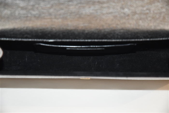 Metallic Silver Saint Laurent Clutch, size M