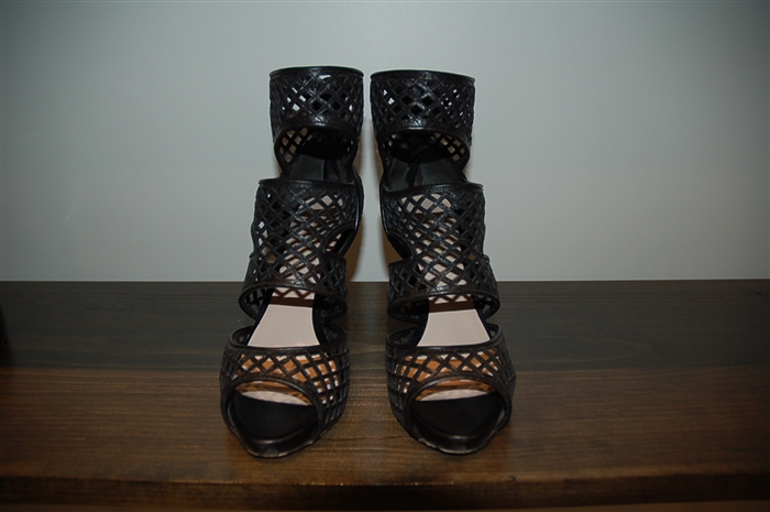 Black Leather Miu Miu Sandal, size 8