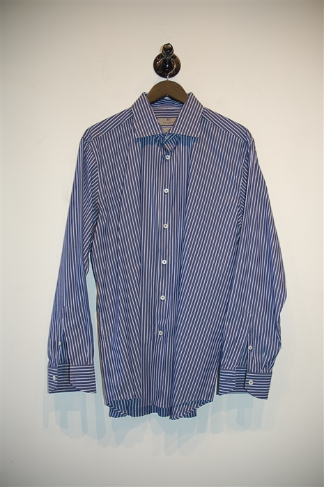 Blue Stripe Canali Button Shirt, size XL