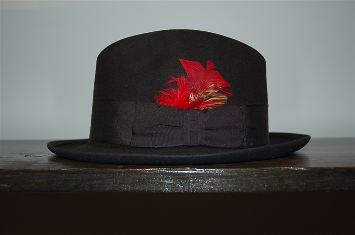 Basic Black No Label Fedora, size O/S