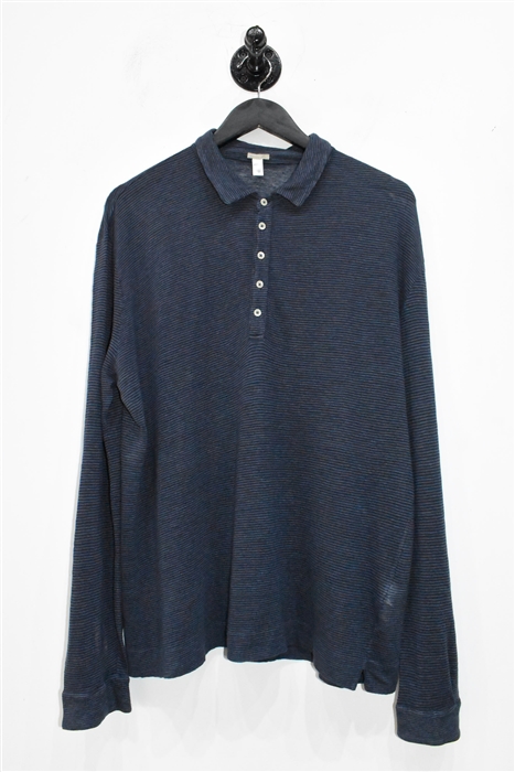 Navy Stripe Massimo Alba Polo, size L