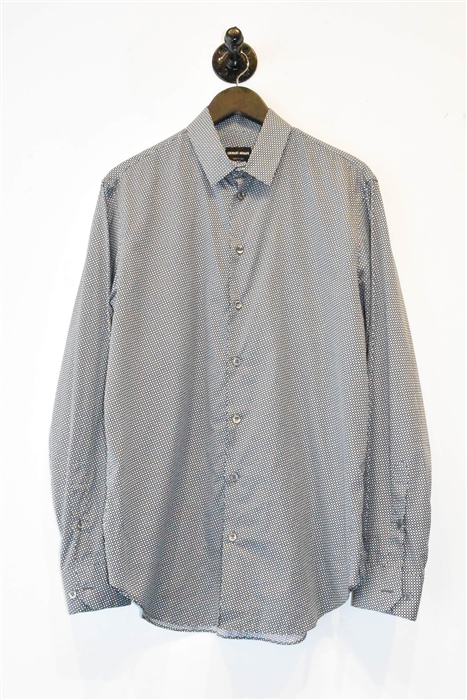 Navy & White Giorgio Armani Button Shirt, size M