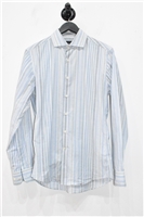 Blue Stripe Paul & Shark Button Shirt, size M