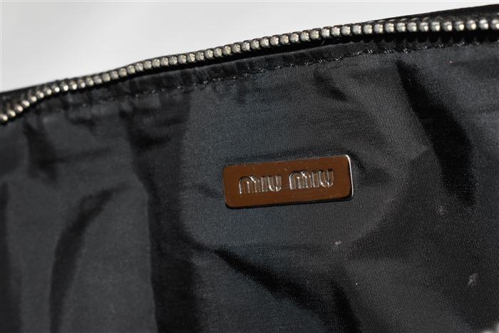 Black Leather Miu Miu Clutch, size S