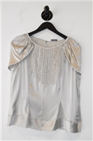 Silver Nina Ricci Cap-Sleeve, size M