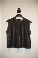 Black Leather Helmut Lang Cropped Top, size S
