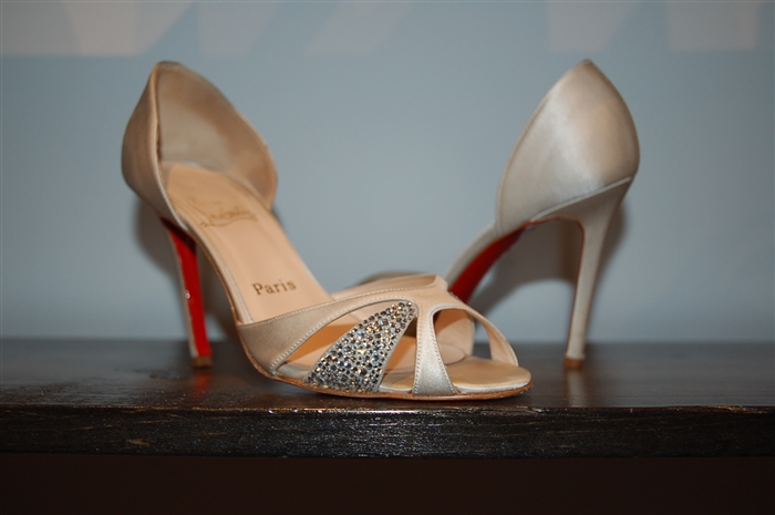 Ivory Christian Louboutin Sandal, size 8.5